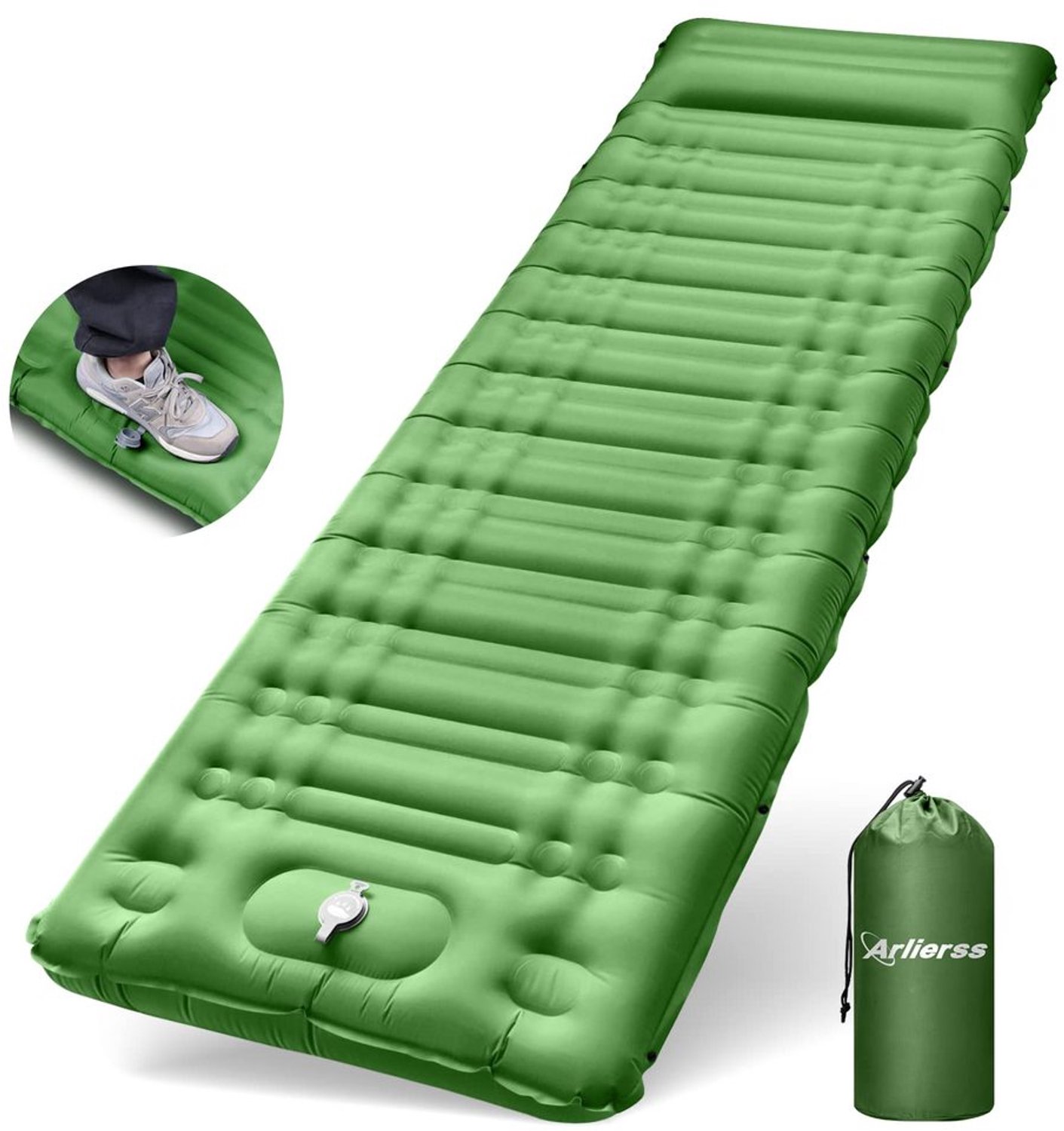 Opblaasbare Campingmat 4.7 Inch met Pomp en Kussen - Ideaal voor Outdoor, Hiking en Reizen