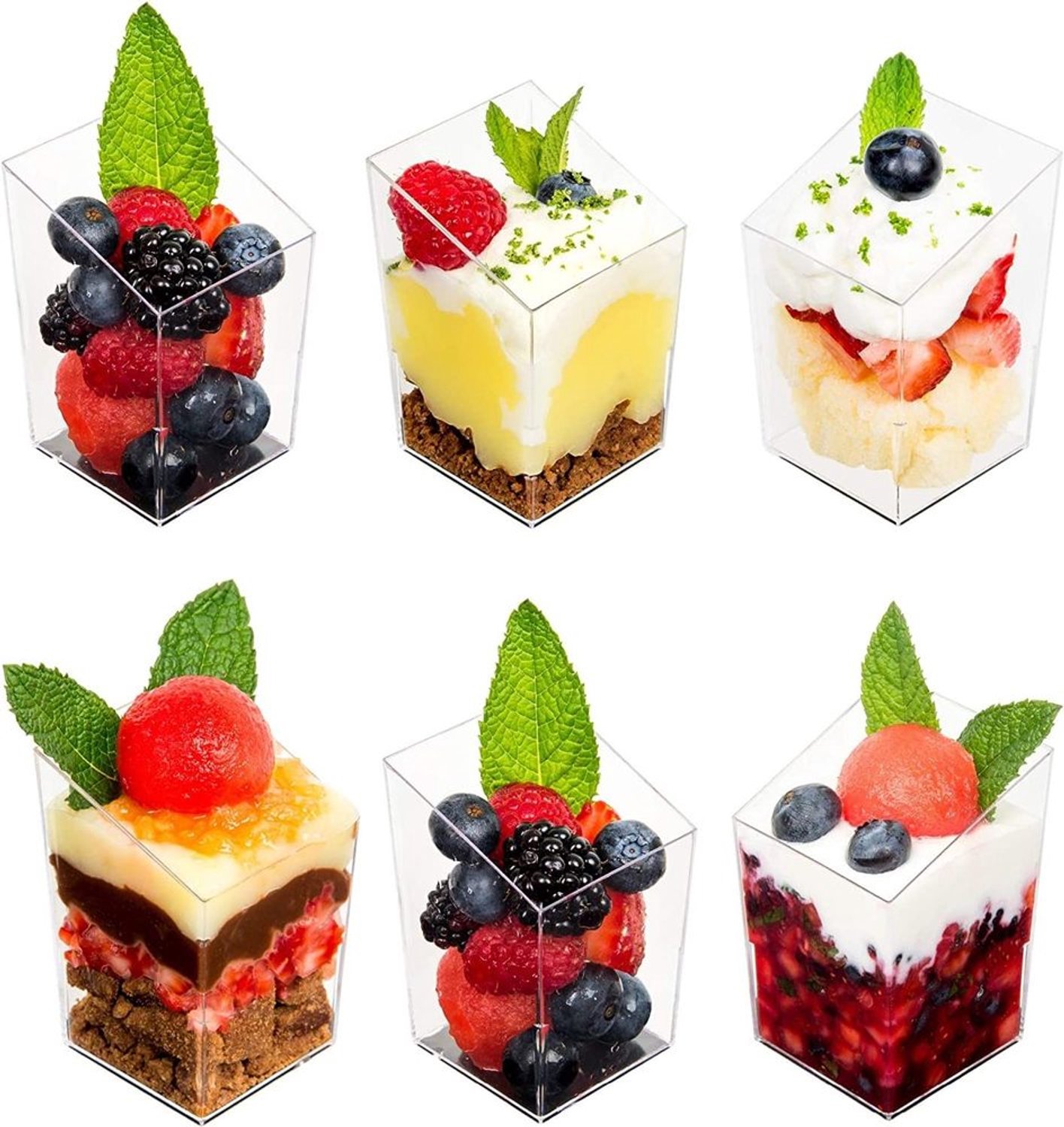 60 Stuks Mini Dessert Bekers 90ml Plastic