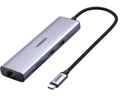 Ugreen 60515 USB-C Hub 2*USB3.0+HDMI+RJ45+SD&TF +PD port Converter
