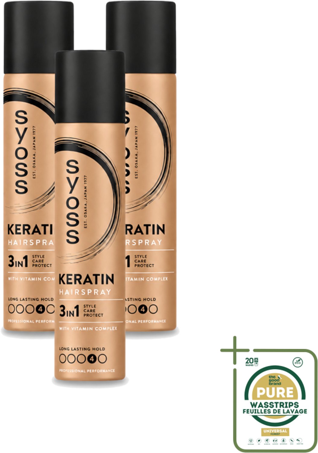 3 x Syoss - Haarspray - HSP Keratin - 75 milliliter - Wasstrips - Kwaliteit - Prijs - Beschikbaarheid