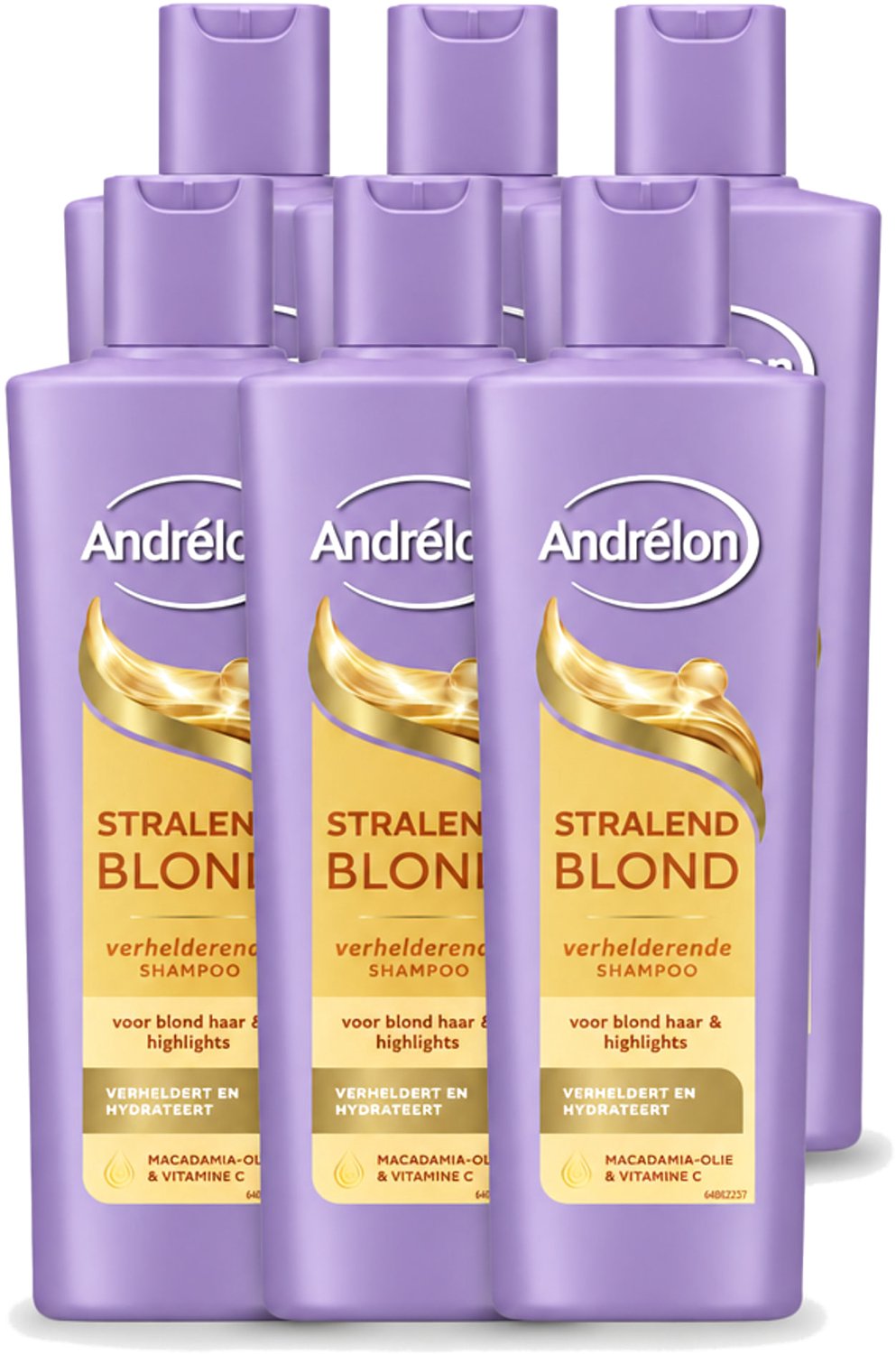 6 x Andrélon – Shampoo – Stralend Blond – 250 ml - Voordeelverpakking - 6 stuks