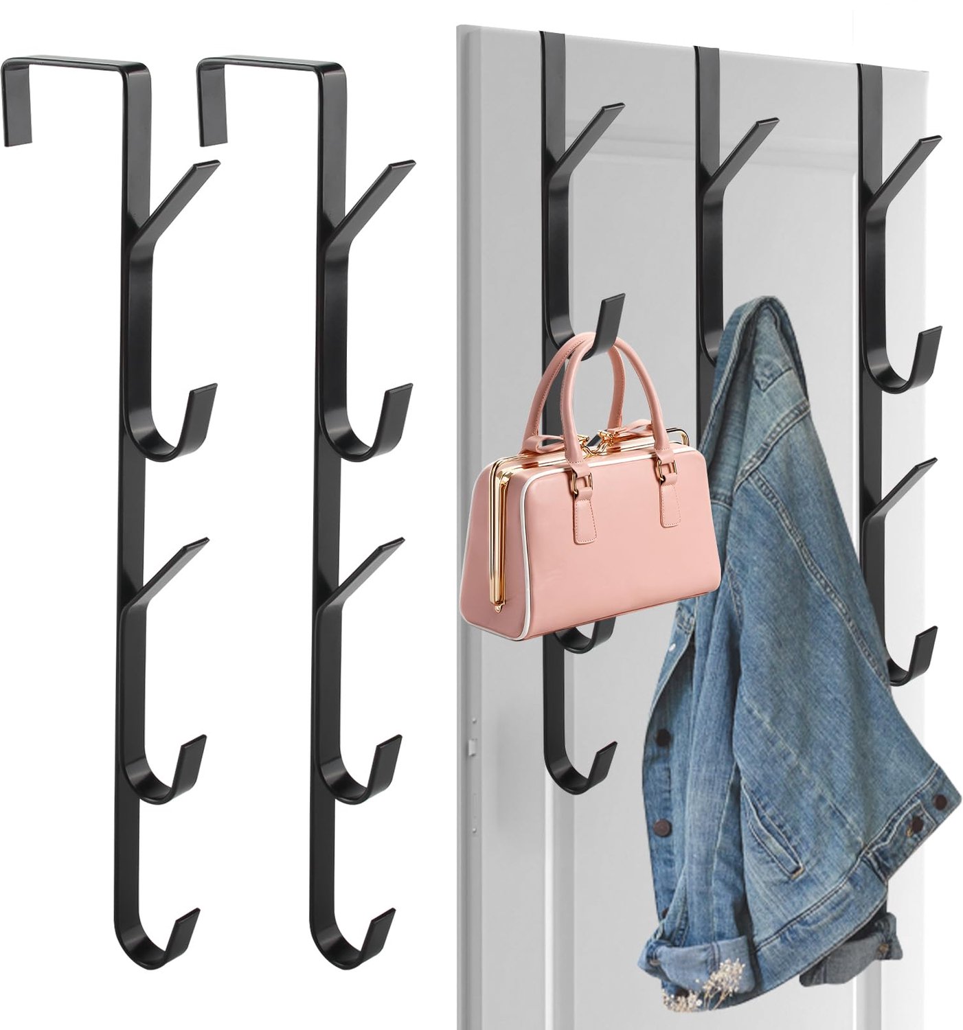 Set van 5 Carbon Stalen Deurhangers voor Kleding en Handdoeken