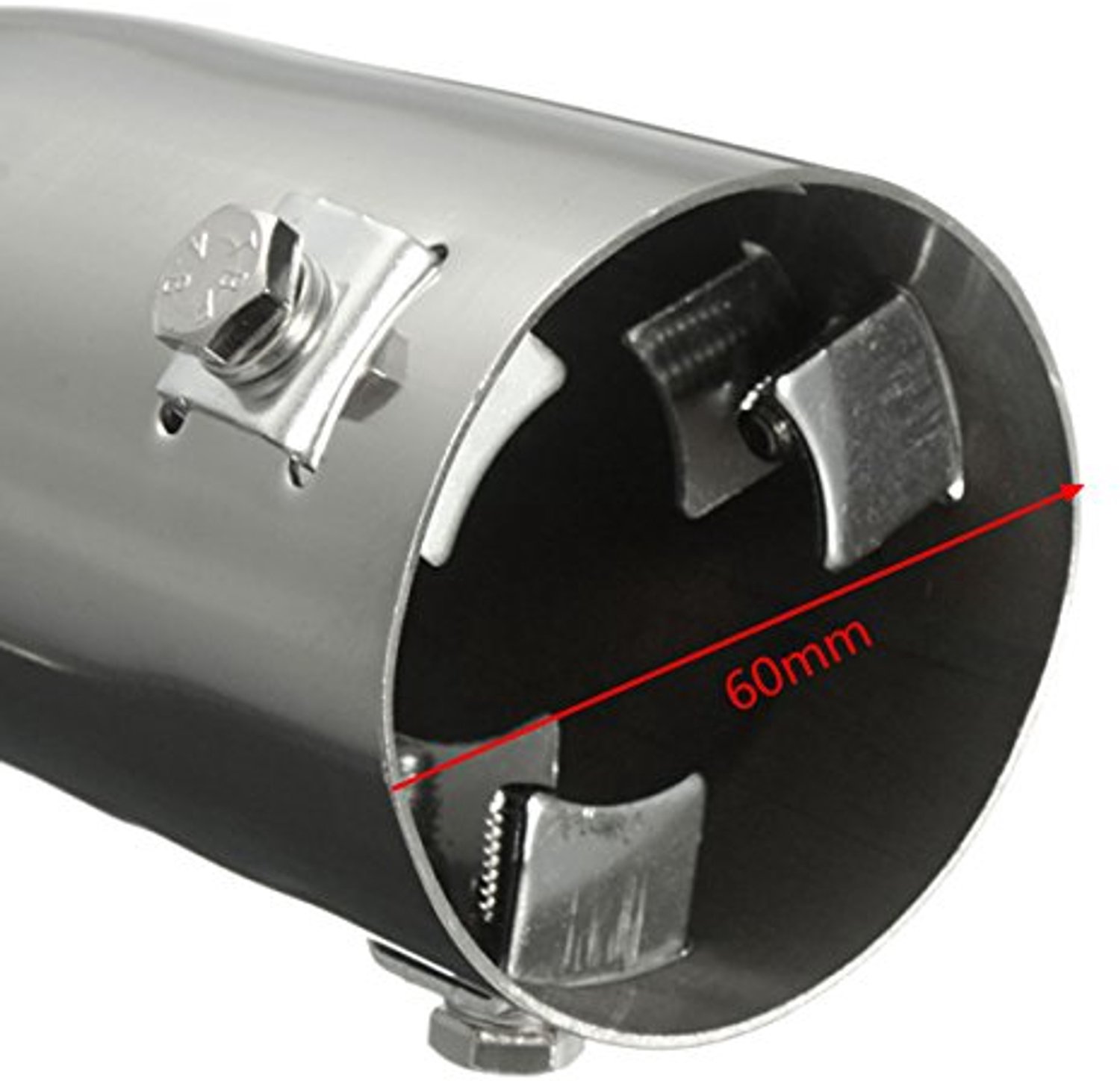Gebogen Uitlaatpijp 60 mm - Auto-uitlaat - Hoogwaardige Kwaliteit - Chroom - Bumper Trim - Eenvoudig te Monteren - Geschikt voor Diverse...