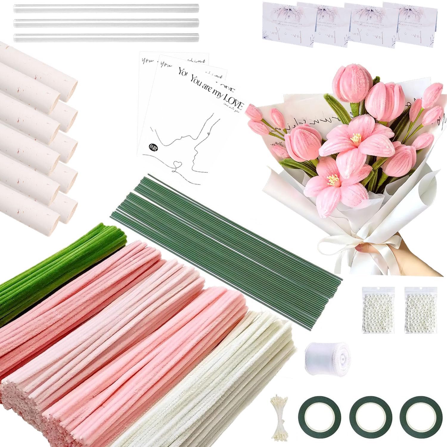 500-delige Pijp Cleaner Bloemen Kit voor Creatieve Projecten