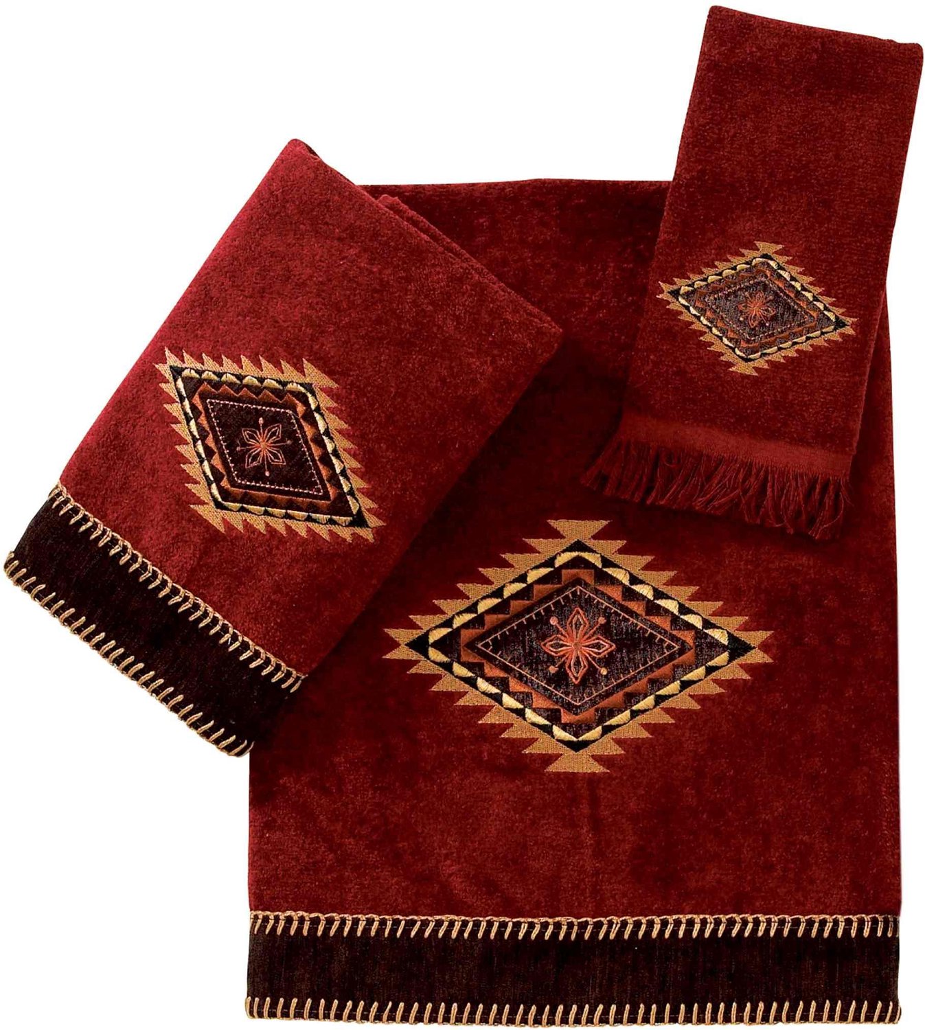 Decoratieve Handdoekenset met Aztec Motief - 3-delig - 100% Katoen