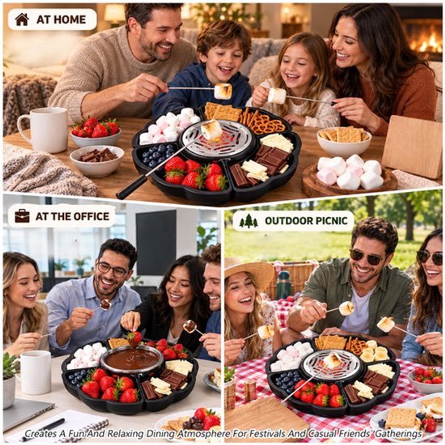 2-in-1 Chocoladefondueset, Elektrische Chocolade Fondue Set – foto 2