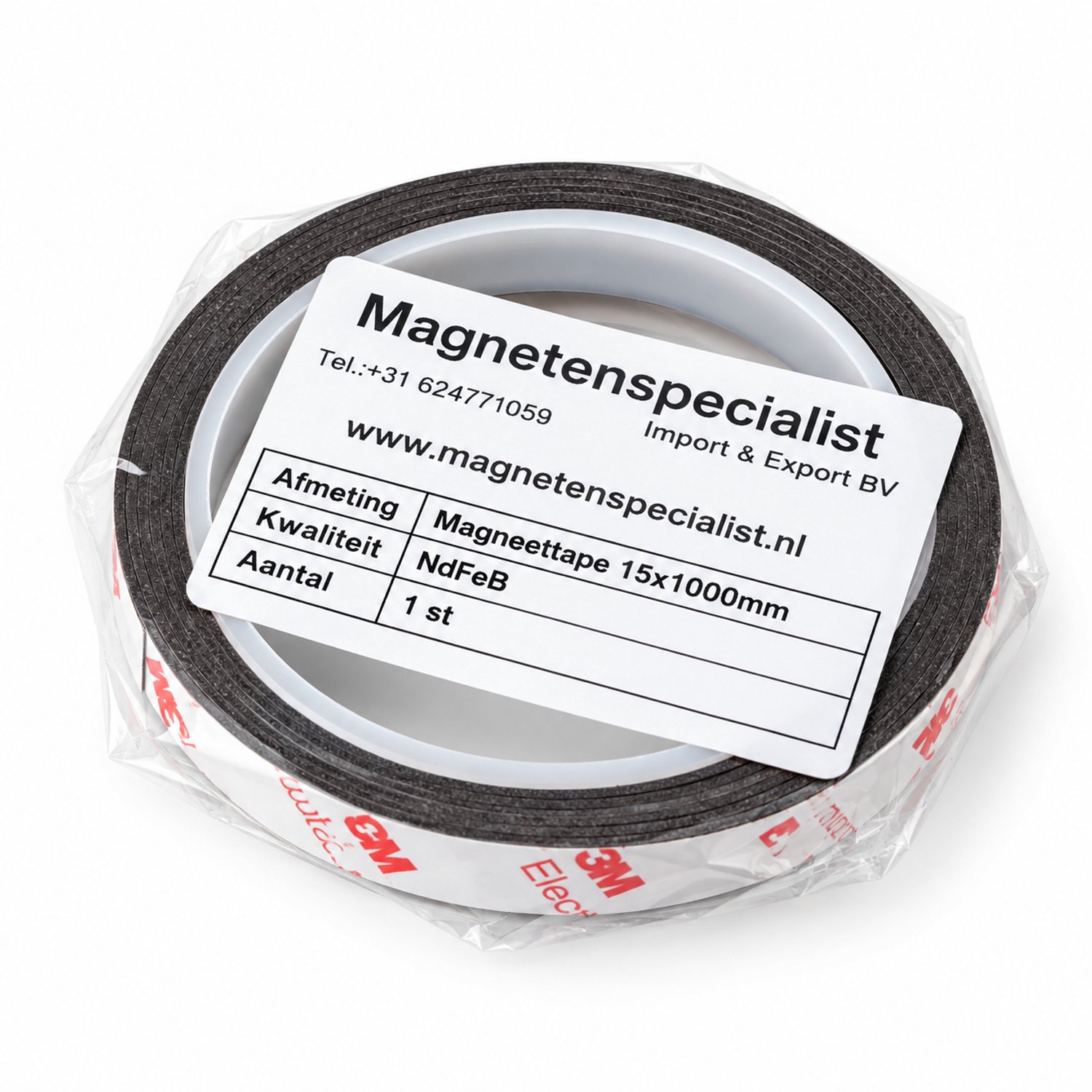 Neodymium Magneetband 15 x 1000 mm N48 Zelfklevend