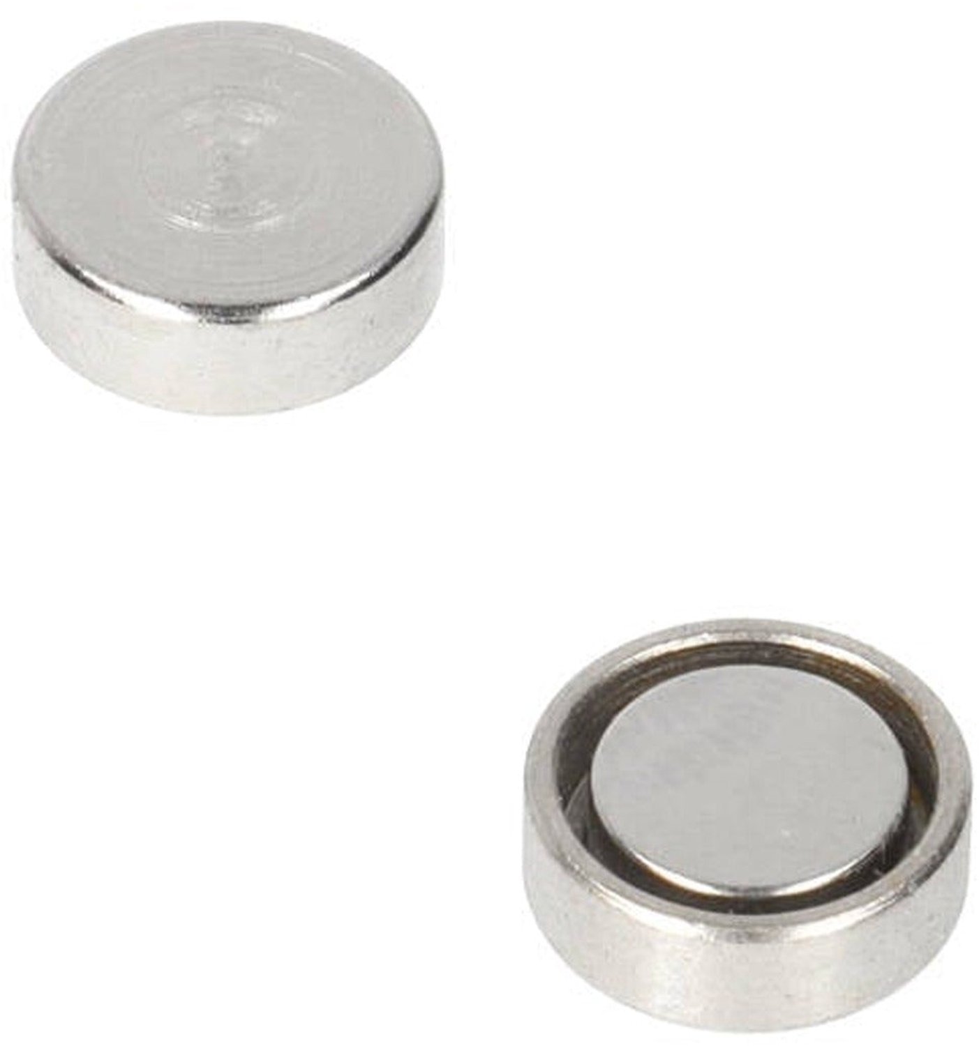 Neodymium Potmagneet Ø13 x 4,5 mm N38 NiCuNi om te verlijmen – 8 stuks