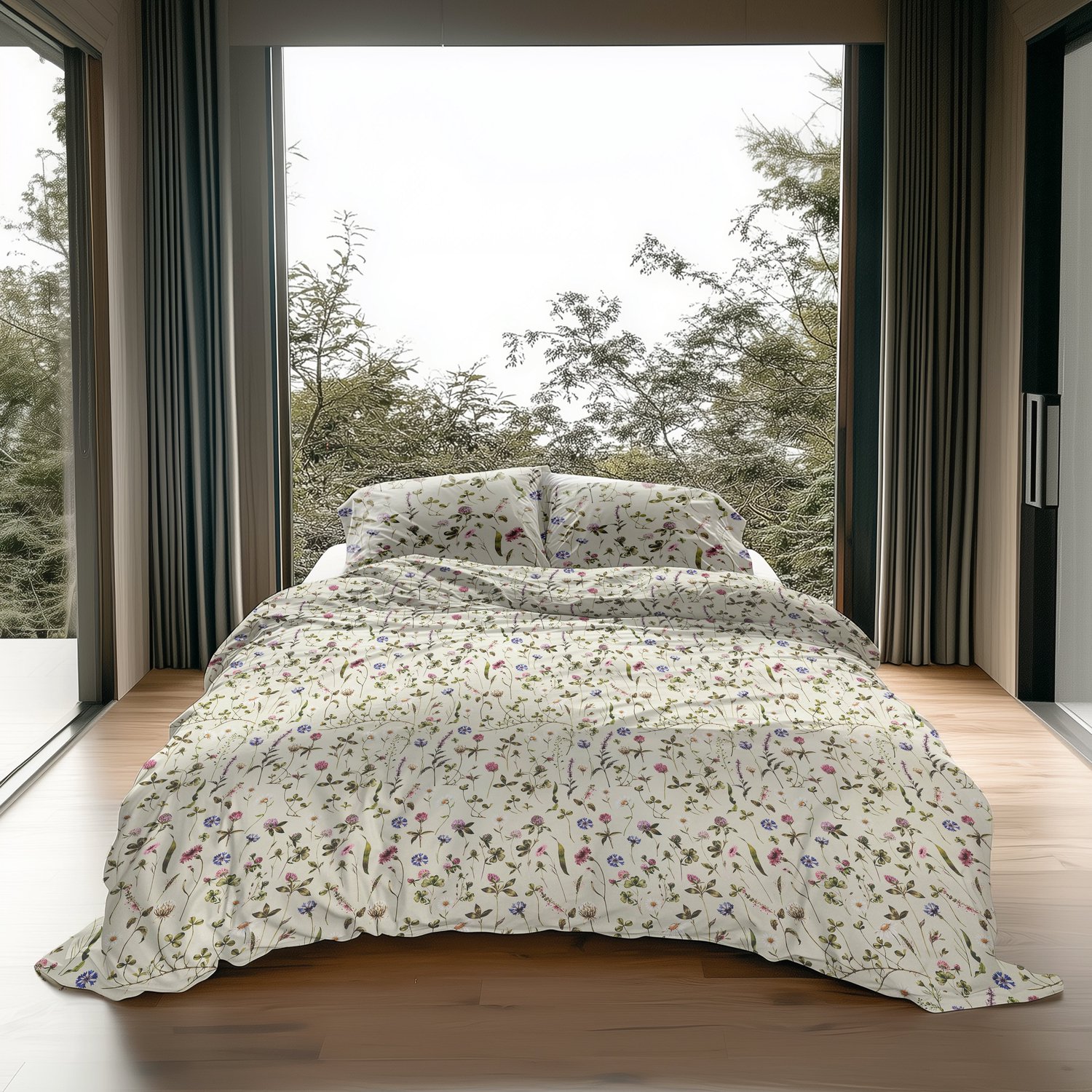Heckettlane Dekbedovertrek Harper - Pistachio Green - 100% Katoen-Flanel - Dekbedovertrek 140x200-220 cm - Puketi