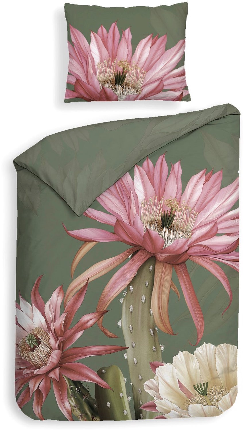 Heckettlane Dekbedovertrek Katoen Satijn Mesa - Forest Green - 100% Katoen-Satijn - Dekbedovertrek 200x200/220cm - Tweepersoons - Santa Fe van Heckettlane — afbeelding 4