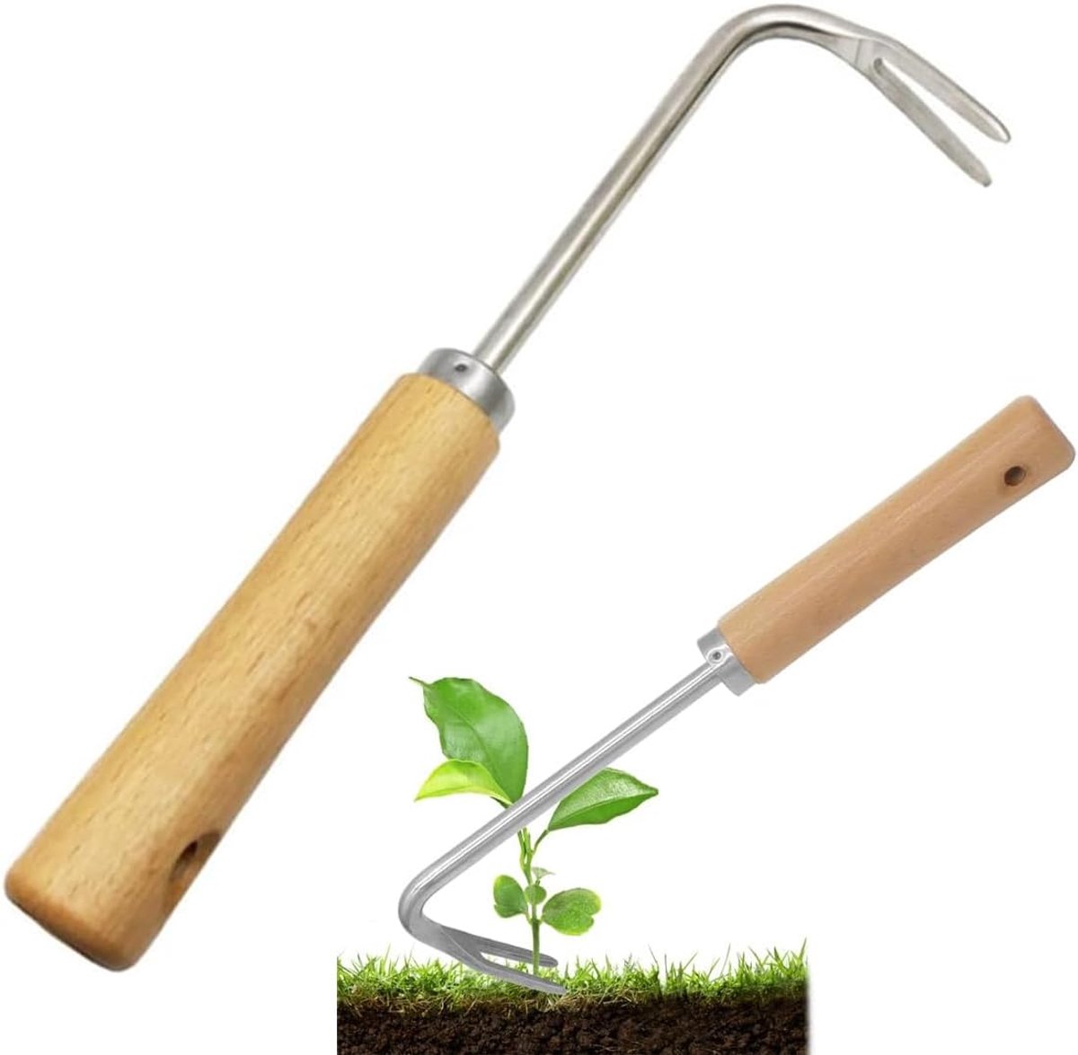 1 stuk onkruidsteker van roestvrij staal, tuintrekker, handmatig gereedschap voor onkruid van hout, handmatige onkruidverdelger, boomwortel-extractor, 26,5 x 8 cm