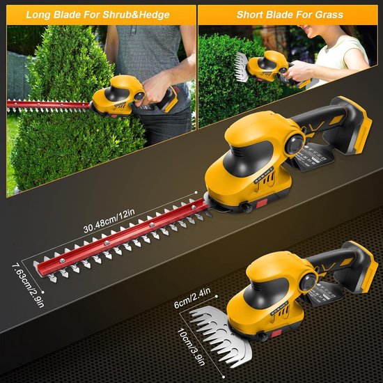 Telescopische heggenschaar 3-in-1 grasschaar struikschaar compatibel met Dewalt 20V 18V (zonder batterijen), lange elektrische heggenschaar met telescoopstang telescoopsteel borstelloze motor — afbeelding 2