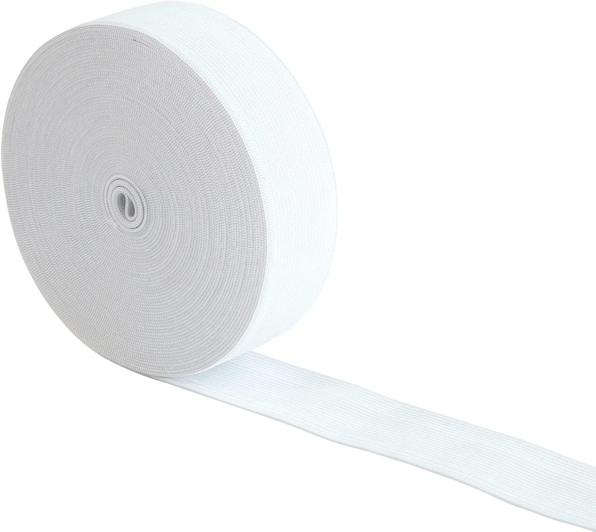 Band, wit, 25 mm breed, 10 meter, elastische band voor broekrubber, huishouden, doe-het-zelf handwerk, stoffen om te naaien