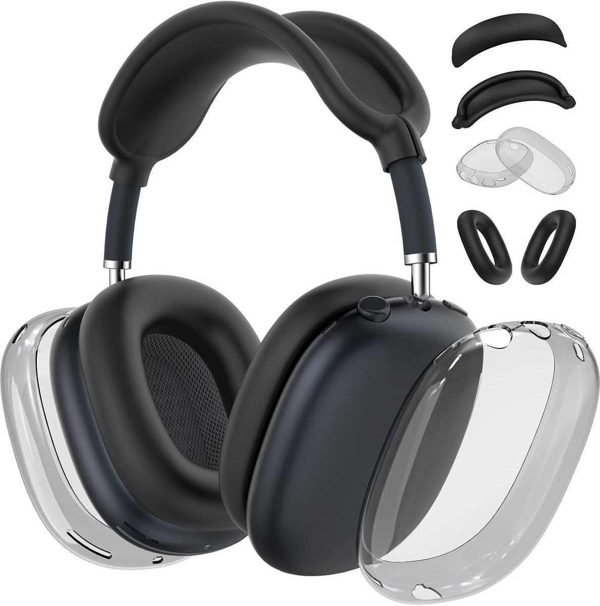 Hoes voor Airpods Max 1st/2nd, Transparent Black