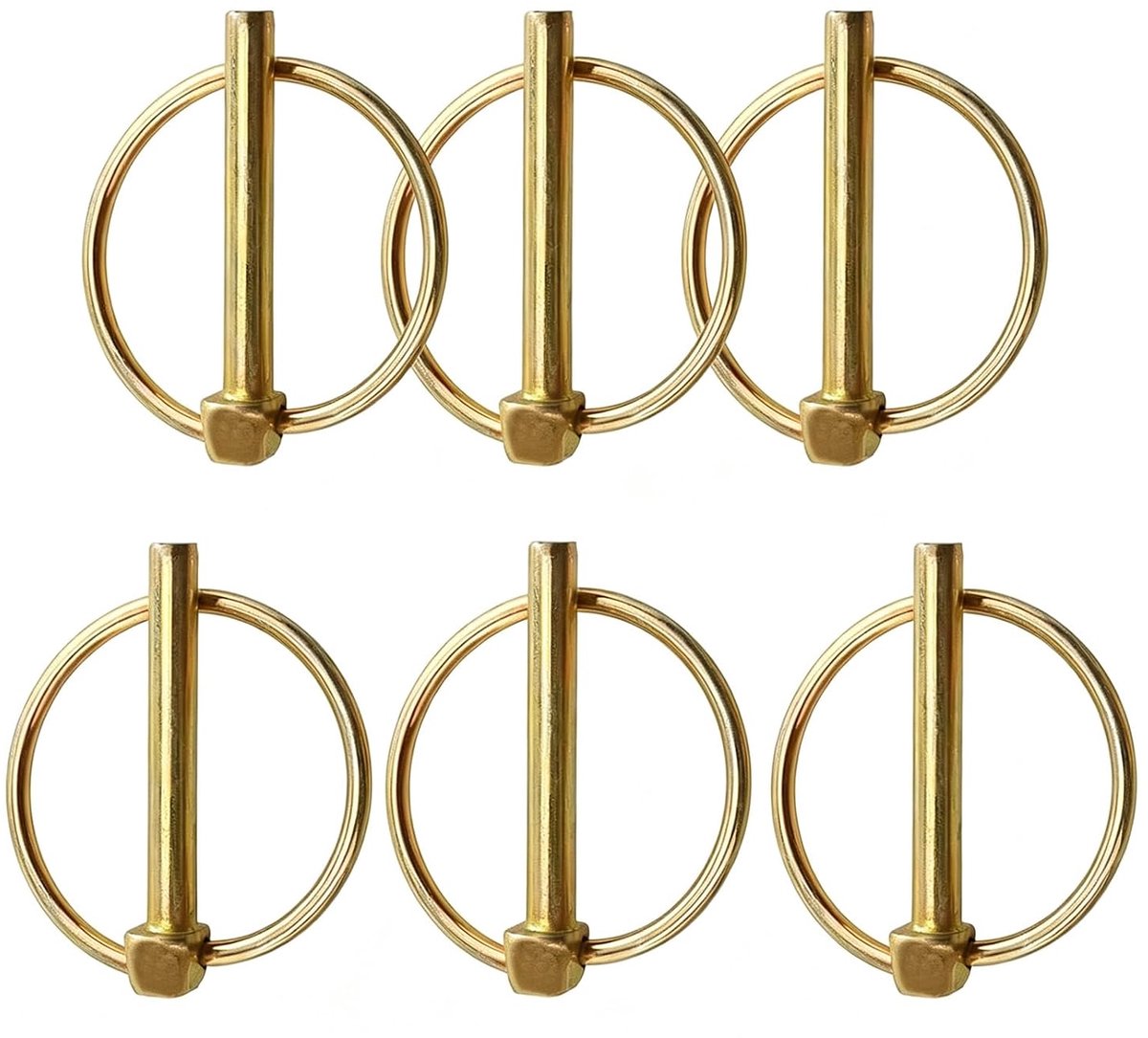 Klapstekers, 6 stuks, 4,5 x 45 mm klapplinten, inklapbare splinten, gegalvaniseerde klapsplinten, veiligheidsknoppen, assortimentskit, voor boot, fiets, aanhanger, tractor, grasmaaier