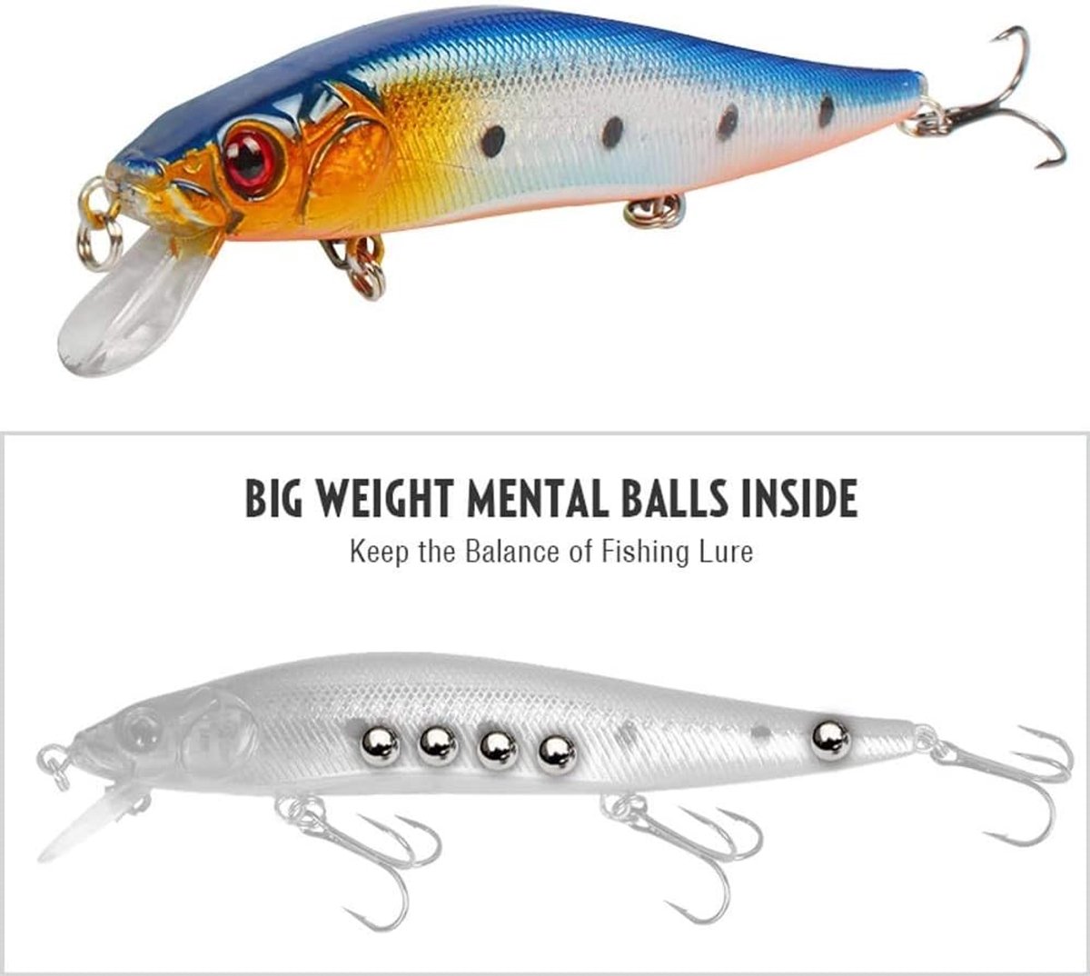 Minnow visaashaak, Hard Lure Bass forelaas, kit Crankbait swimbait set voor zout water