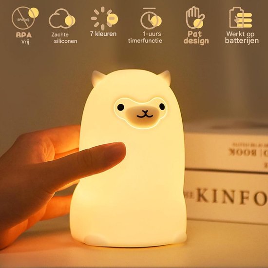 Dierenvormig Nachtlicht - Schattig Siliconen Lampje - LED Nachtlamp - 7-Kleuren Verloop - 1-Uurs Timer - BPA-Vrij Siliconen - Zacht En Wasbaar - Veilig Voor Kinderen En Ouderen - 1 Stuk van Longziming — afbeelding 4