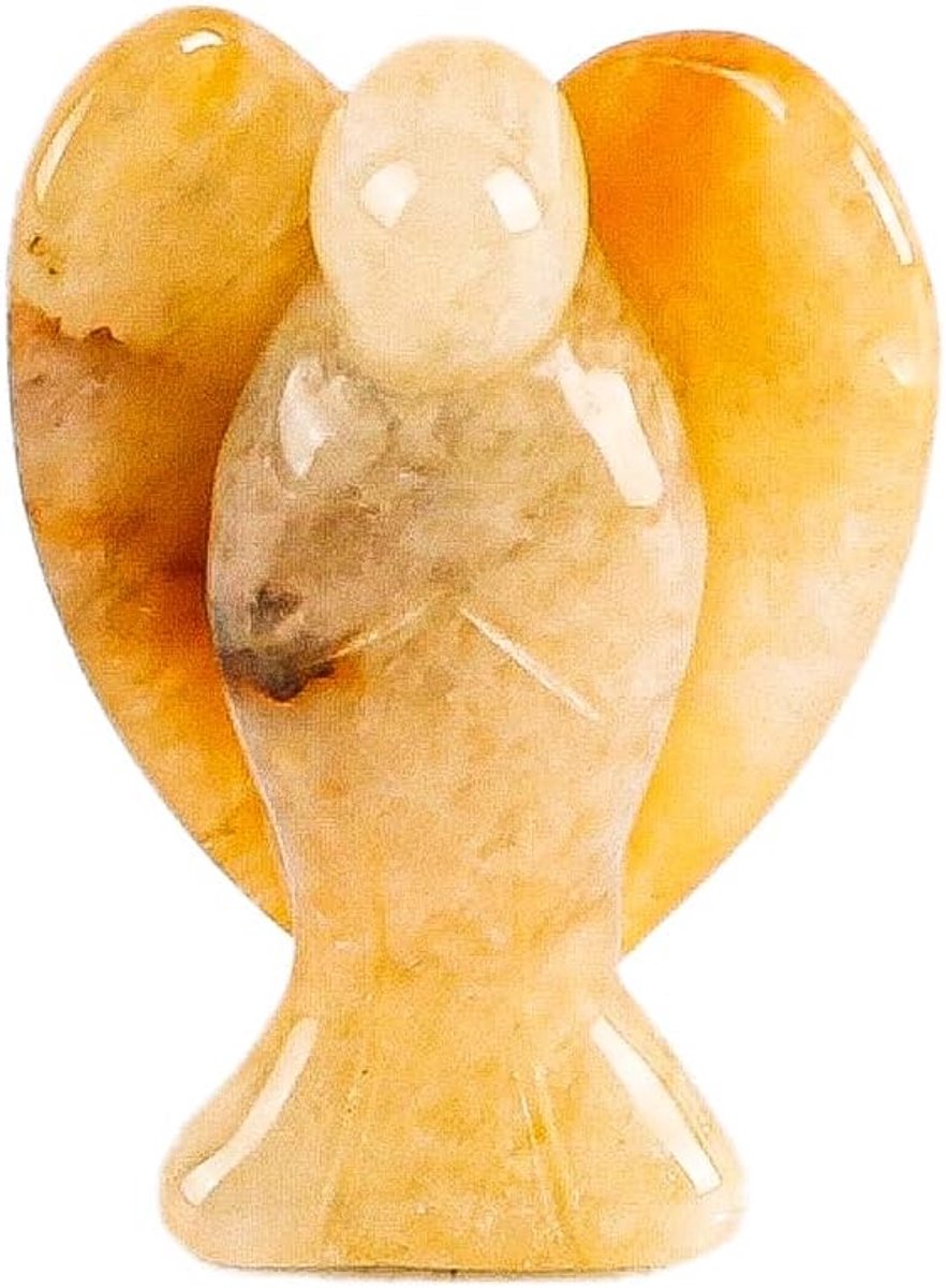 1.5in Beschermengel Cadeau Kristallen Engel Figuur Genezende Kristallen Edelstenen Gepolijste Stenen Beeld Reiki Engel Beschermengel Figuur (Geel)