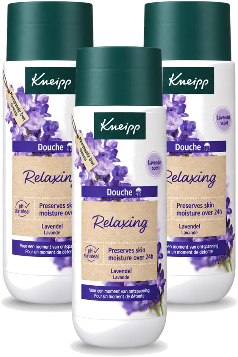 3 x Kneipp - Douchegel - Relaxing - Ontspannende Geur - 200 ml - Voordeelverpakking - 3 stuks