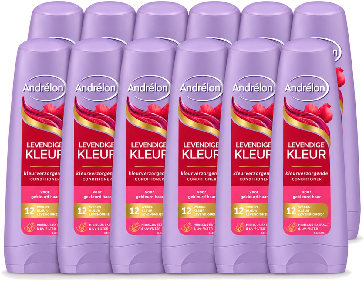 12 x Andrélon – Conditioner – Levendige Kleur – 200 ml - Voordeelverpakking - 12 stuks
