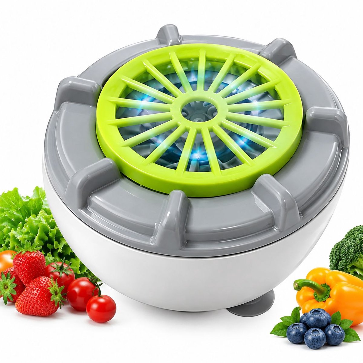 VHV - Pesticiden reiniger - Draagbare groente - Draadloze groentewasser - Groentereiniger met zuignap - Wit - Produce purifier - Ipx7 - in de keuken