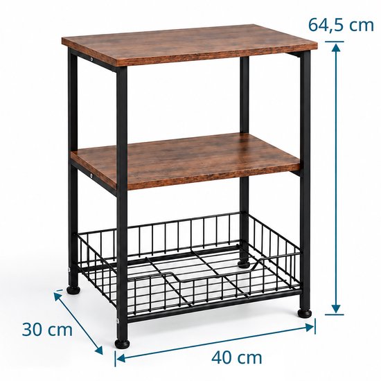 Platenspelermeubel - 64,5x40x30 cm - industrieel — afbeelding 4