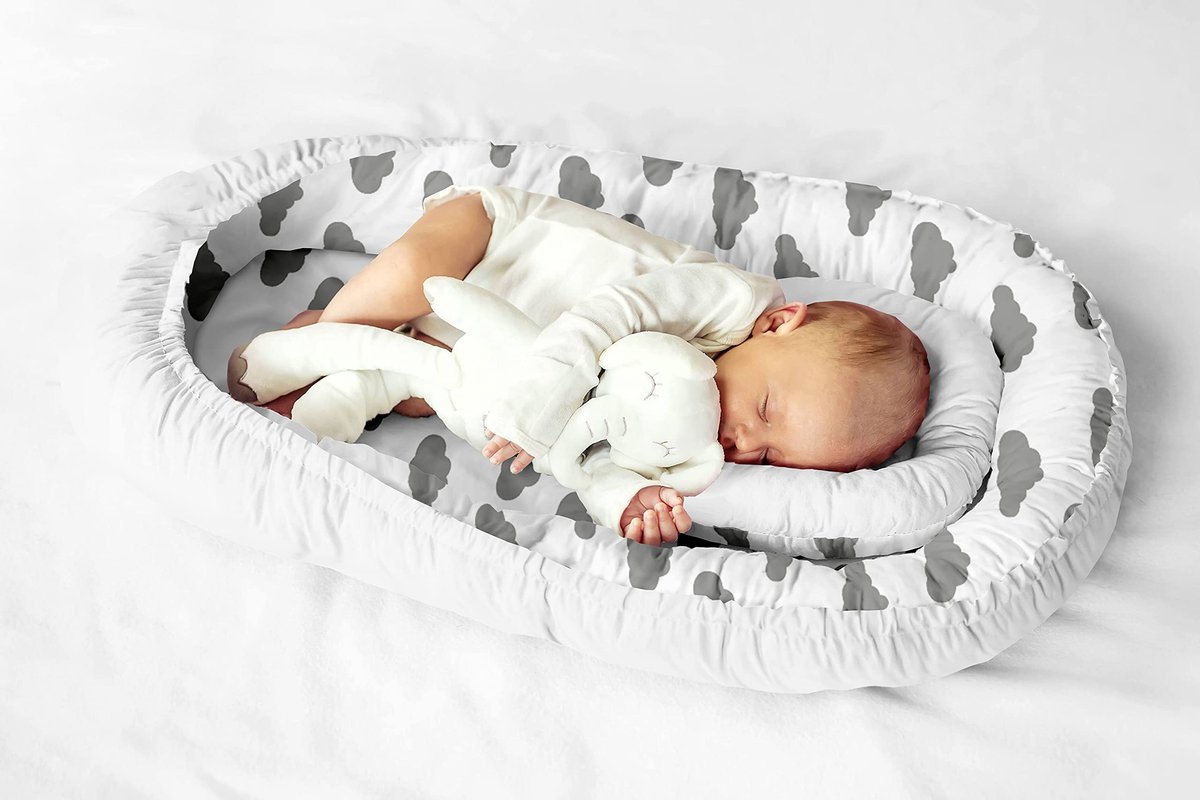 Baby cocoon kinderbedje - 100% katoen - anti-allergisch - veilig en comfortabel slapen - ShopVlot