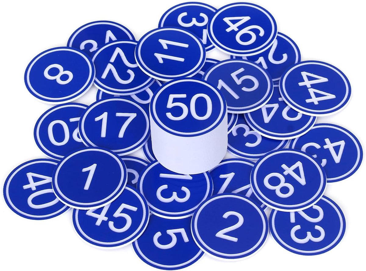Tafelnummer Tag 50 Stuks - Blauw - Waterdicht en Duurzaam - Perfect voor Restaurants - ShopVlot