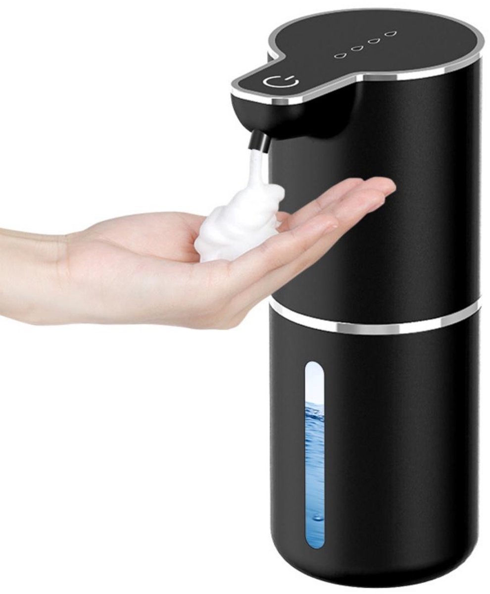 SSTRWGOOD Automatische Zeepdispenser - Automatische Foam Dispenser -Zeeppompje - Foam Technologie -Schuimzeep dispenser -USB-oplaadbaar met Infraroodbewegingssensor - Geschikt Voor Badkamer, Keuken, Kantoor - 350ml - Zwart