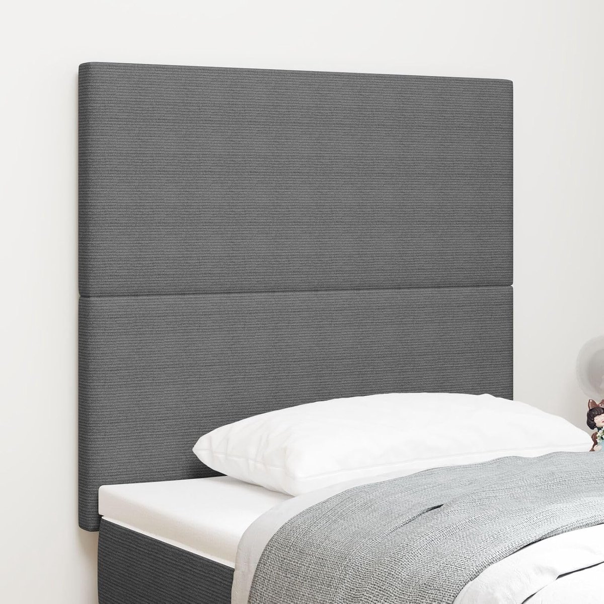 Effen Design Lichtgrijs 90 cm Corduroy Stof