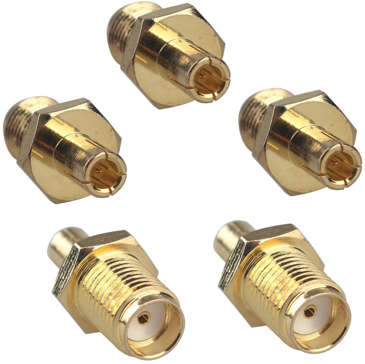 5 STKS TS9 Mannelijke naar SMA Vrouwelijke Adapter Vergulde SMA naar TS9 RF Coaxiale Connector Compatibel met Wi-Fi Radio Beveiligingscamera UMTS Huawei Netwerk Breedband High-Gain LTE Antenne