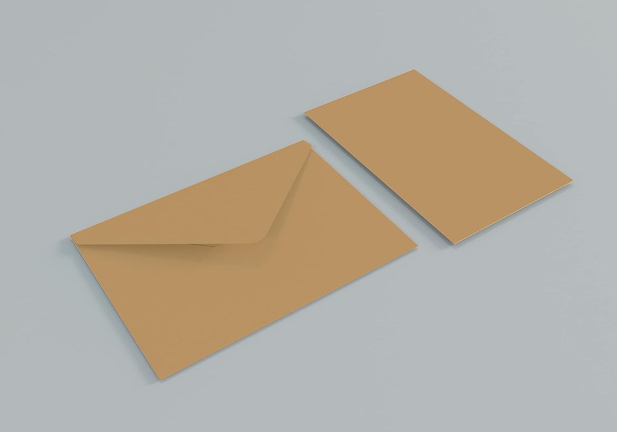 100 enveloppen en kaarten in PVC-doos 6,5 x 8 cm (Havanna)
