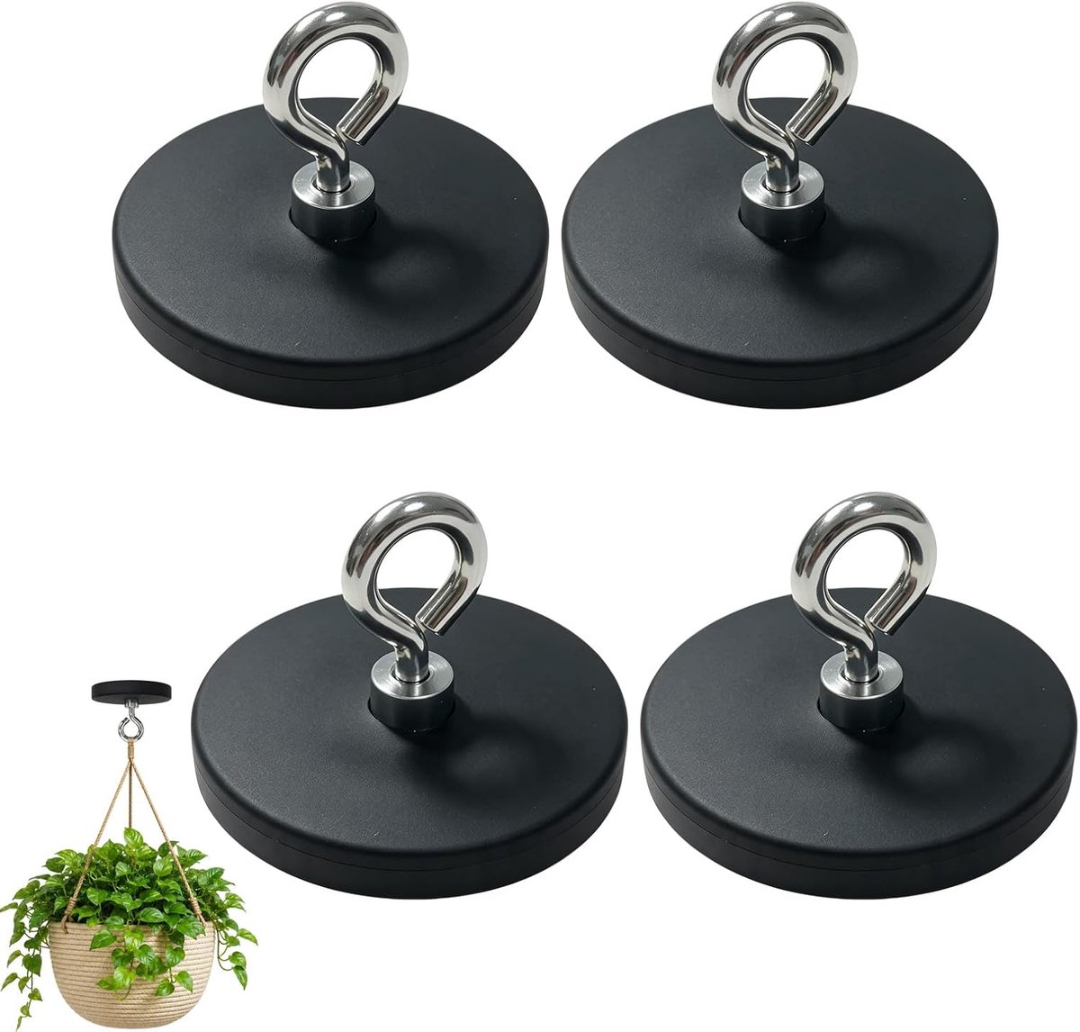 Magnetische haken, rubber, 43 mm, zonder boren
