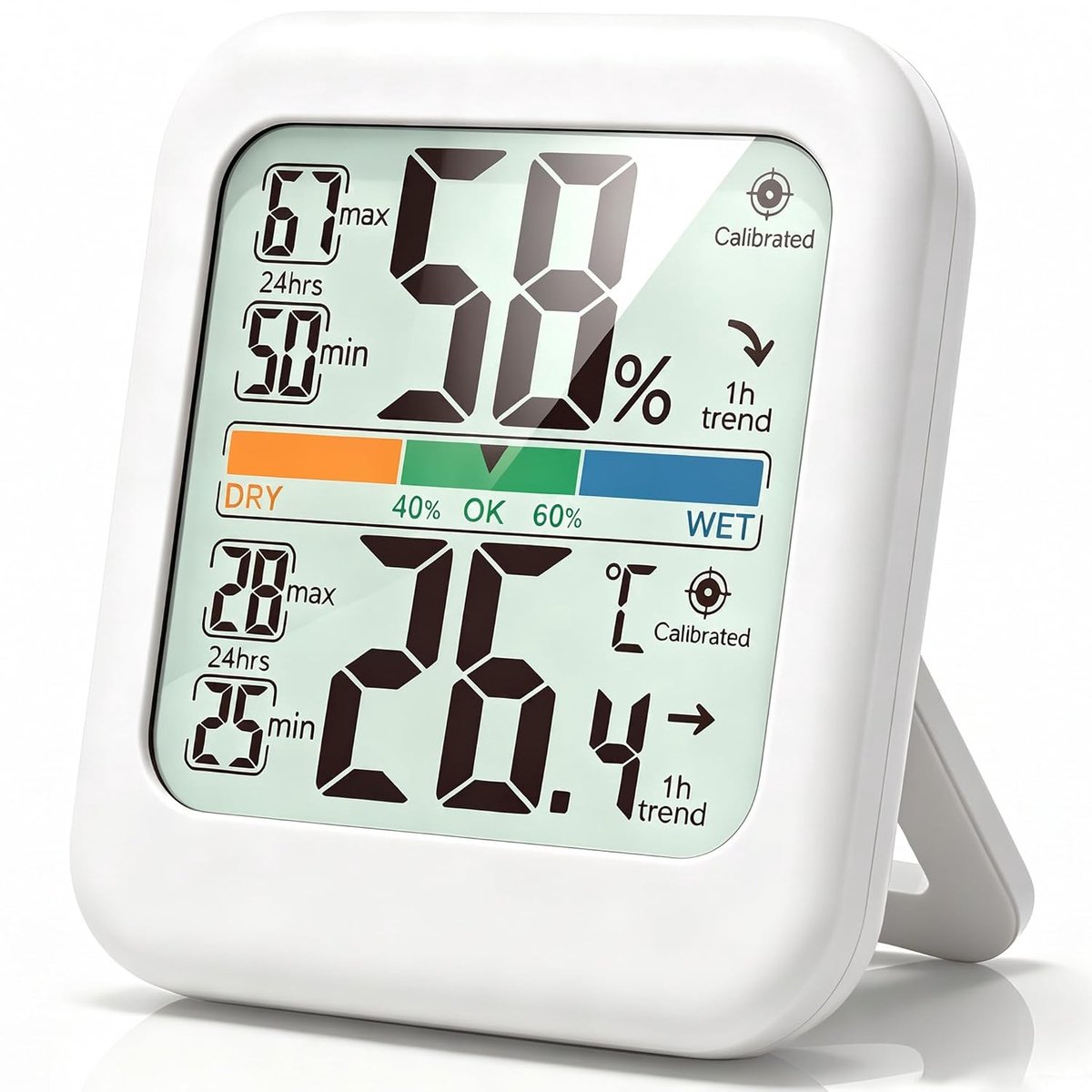 Digitale hygrometer Binnenthermometer Vochtigheidsmeter met Max/Min-registratie Kamerthermometer Temperatuur- en vochtigheidsmonitor Sensor voor thuis Baby Kas Reptielen - Batterij inbegrepen