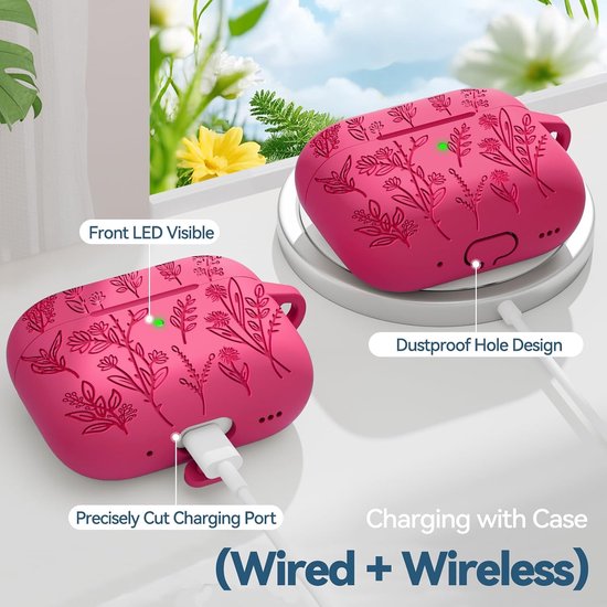 Grasprint Hoesje voor AirPods 4 (Felroze) — afbeelding 4