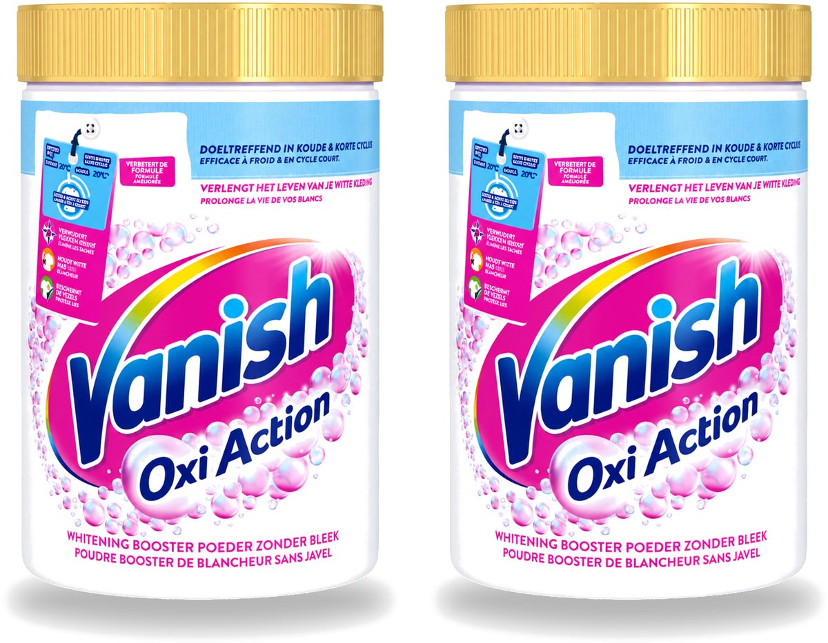 2 x Vanish Oxi Action - Vlekkenverwijderaar Poeder - Witte Was - 710 Gram - Voordeelverpakking - 2 stuks