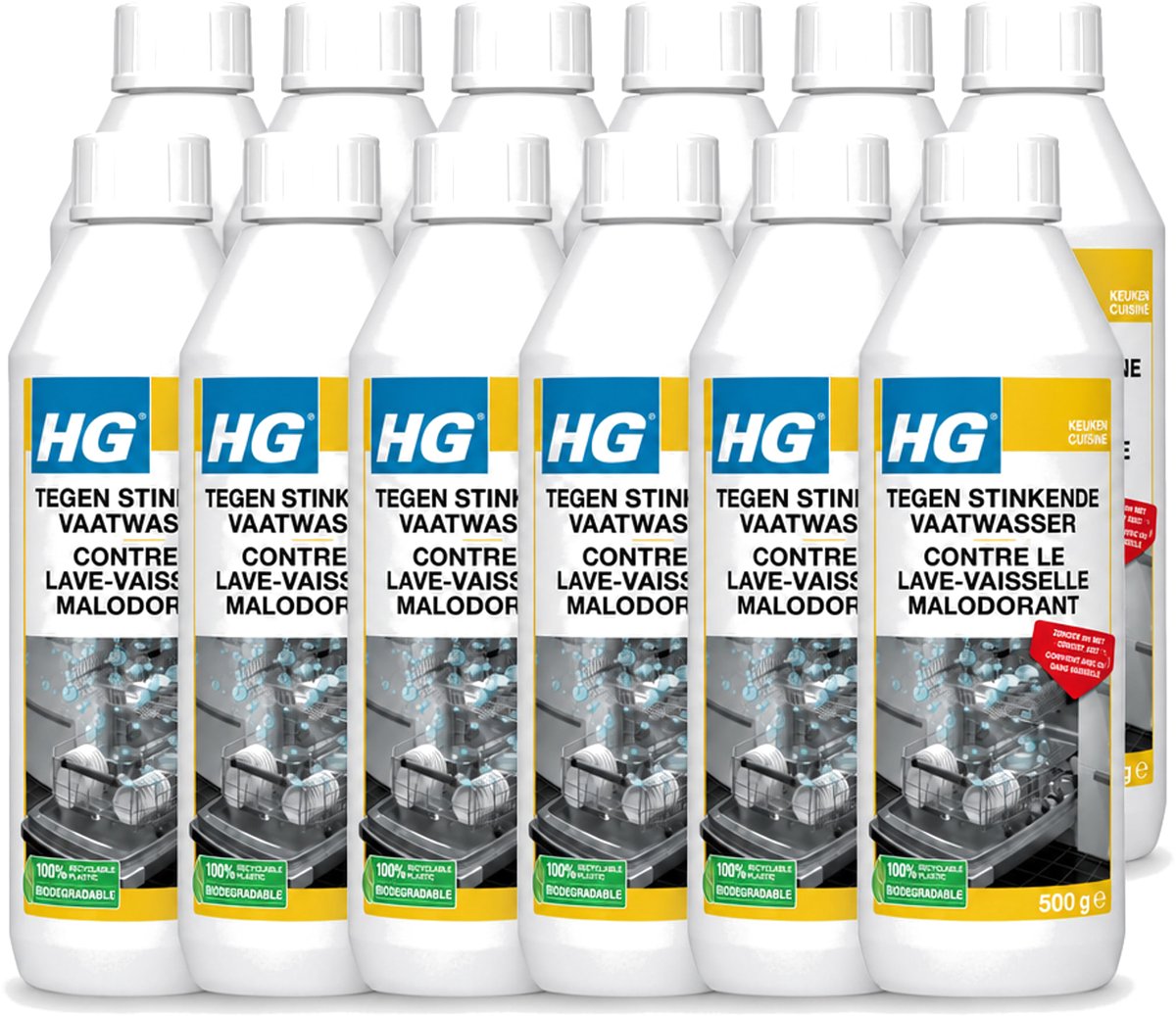 12 x HG - Tegen Stinkende Vaatwasser - Met & Zonder Vaat - 12 Behandelingen - Voordeelverpakking - 12 stuks