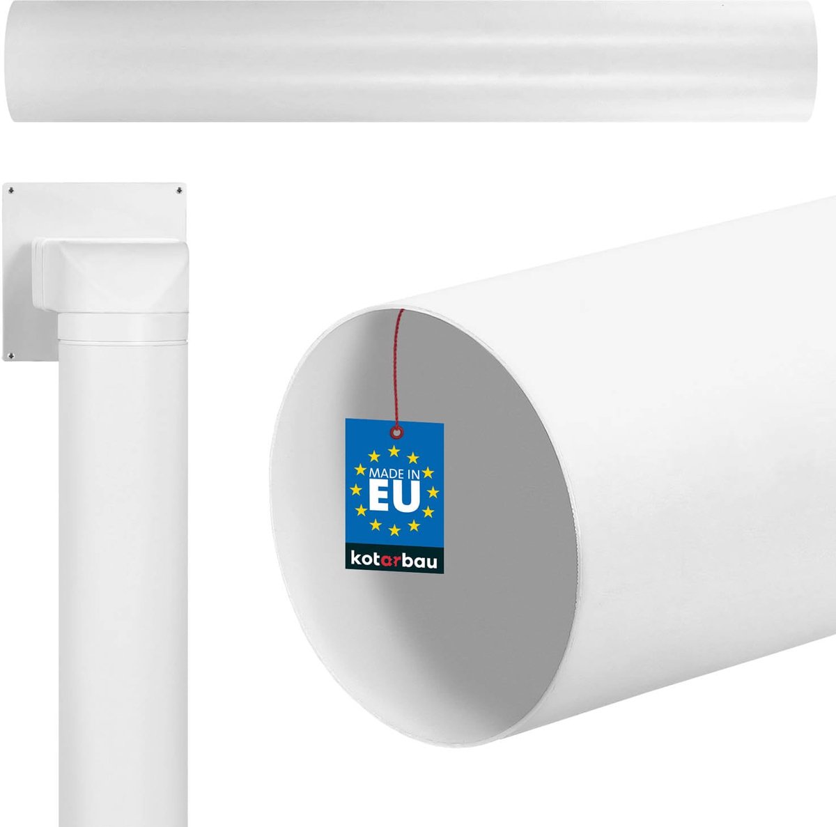 KOTARBAU® Ventilatiebuis Ø 150 mm - Rond Ventilatiekanaal 100 cm - PVC Ronde Ventilatiebuis - Luchtkanaal voor Ventilatiesysteem - Wit