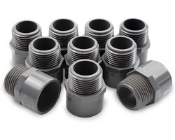 Bwintech 10Pcs black 3/4" male BSP wire up to 25mm slip socket PVC hexagonal nipple connector, suitable for farmland - ShopVlot
