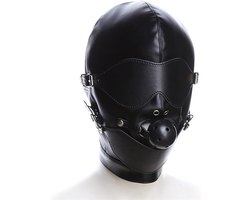 Face Cover Masker met Mondbal en Eye Patch voor Mannen en Vrouwen, Latex Sex BDSM Latex Hood Masker, SM Masker voor Party, Cosplay, Vakantie