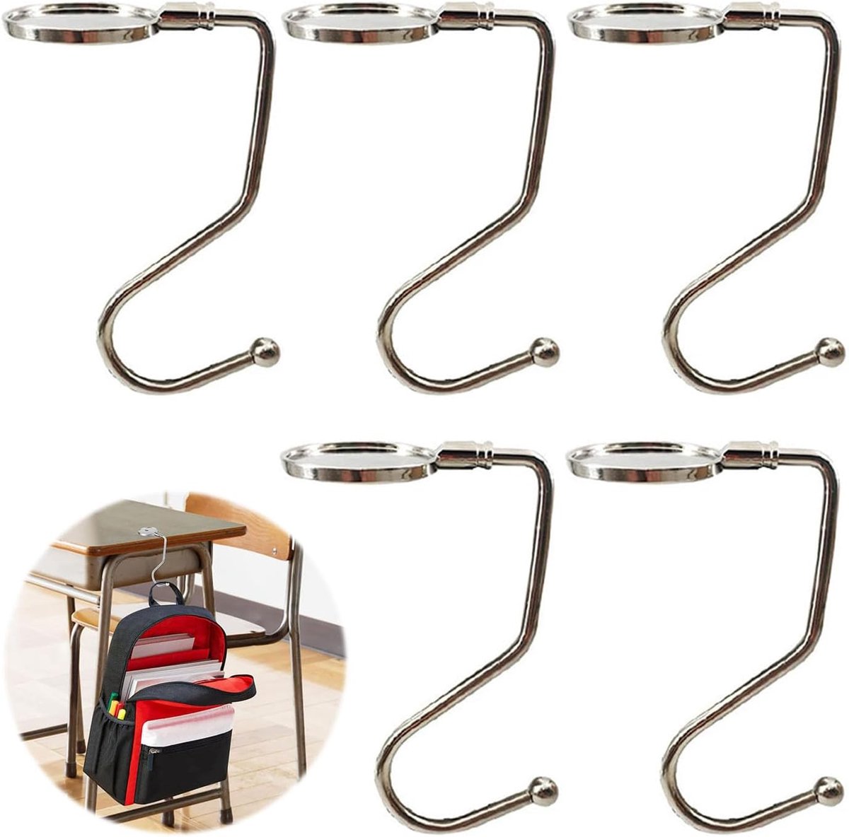Draagbare Tas Haak voor Tafel - S Typ Handtas Houder - Reizen Bureau Hanger
