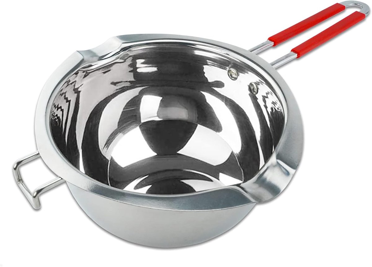 Roestvrijstalen universele smeltpan, 1200 ml, dubbele boiler, kom voor het smelten van chocolade, boter, met handvat, keukengereedschap, koken, metalen kaarsen maken