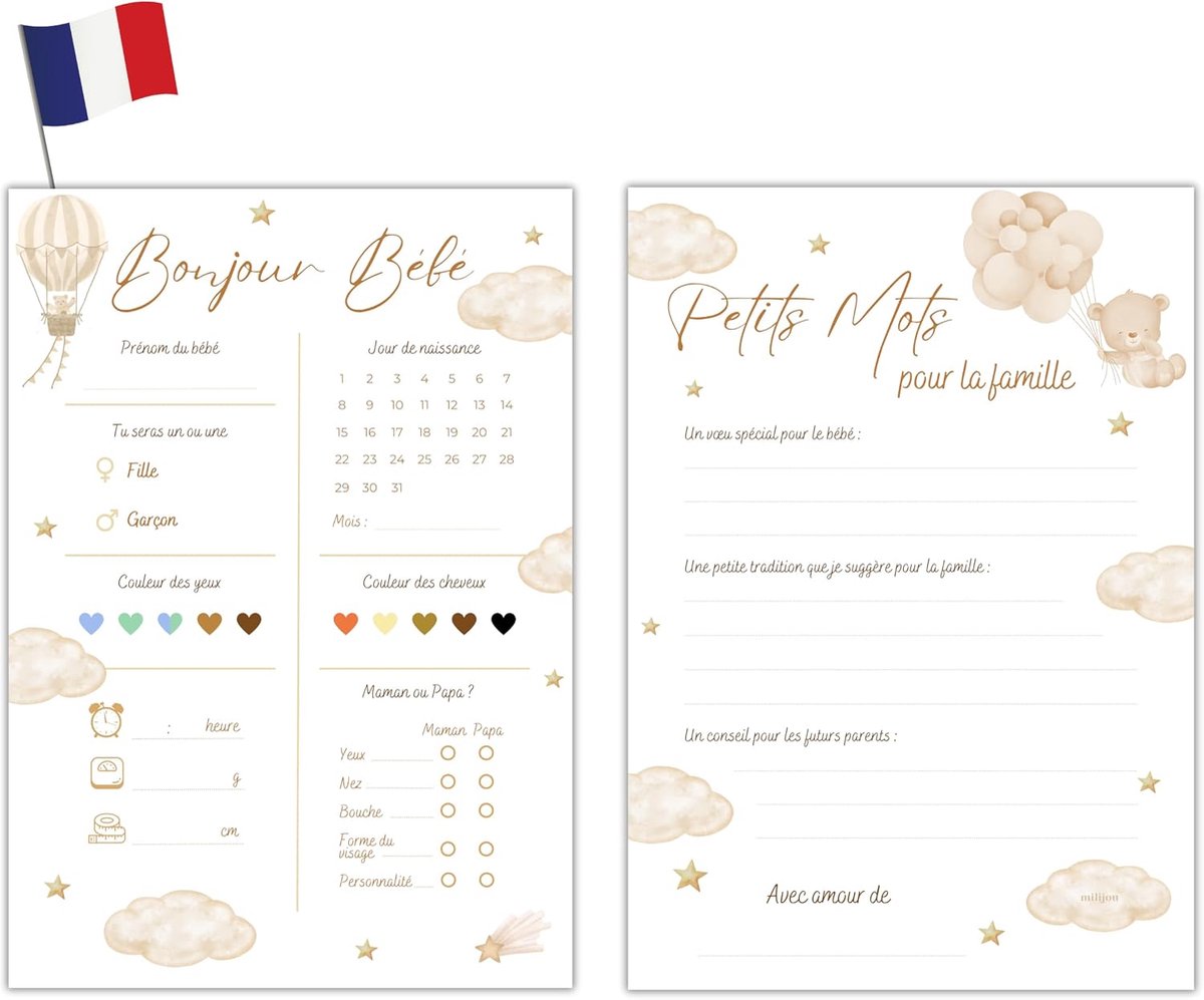 20 voorspellingskaarten babyshower decoratie | neutraal beige unisex meisje of jongen | Voorspellingsspel voor geslachtsherkenning, babyshower, zwangere vrouw, moeder om cadeau te geven
