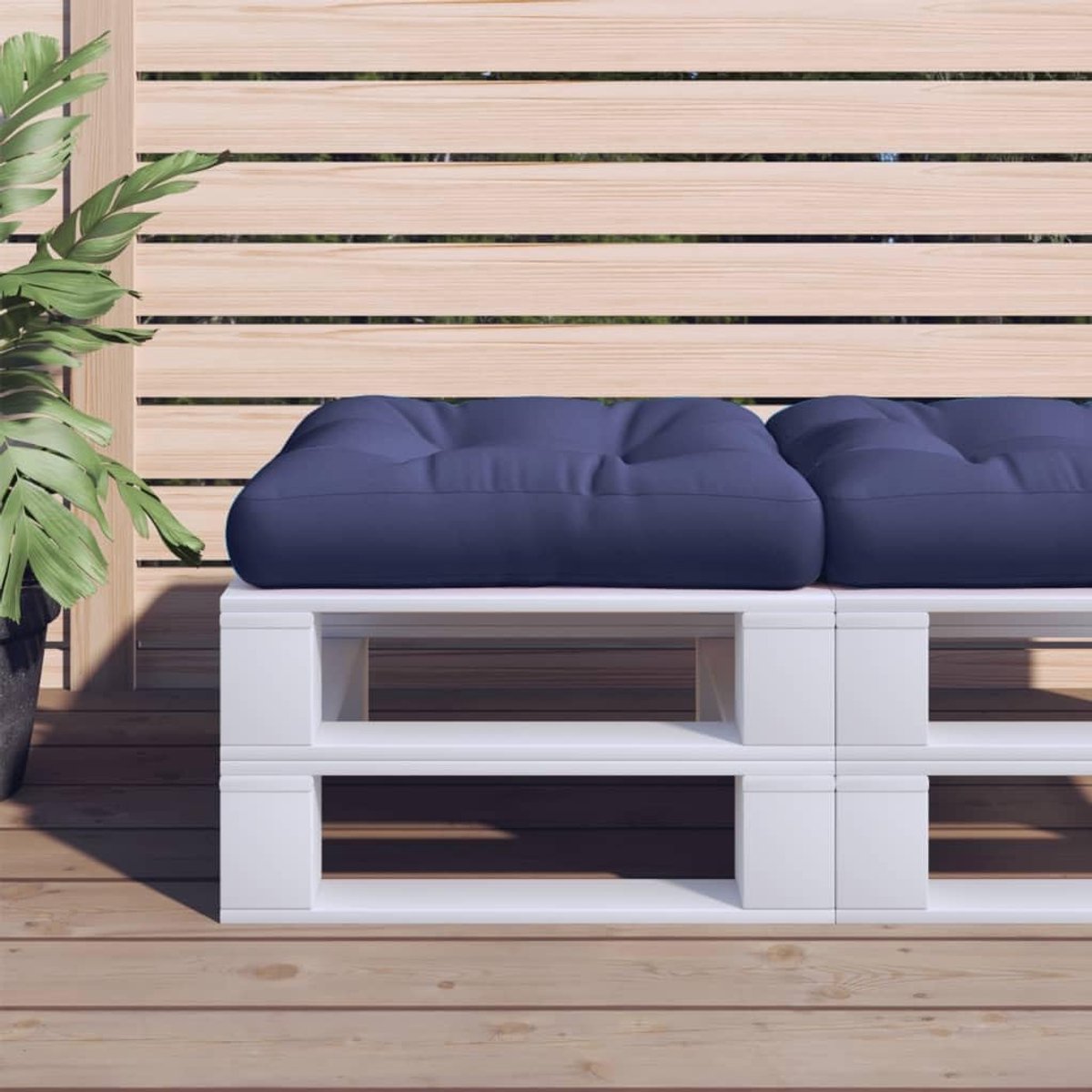 Marineblauw, 58 x 58 x 10 cm, waterafstotend Oxford-weefsel met PP-holle vezelvulling, zitkussen voor tuinmeubelen, krukken en poefen, decoratie voor outdoor woonkamer