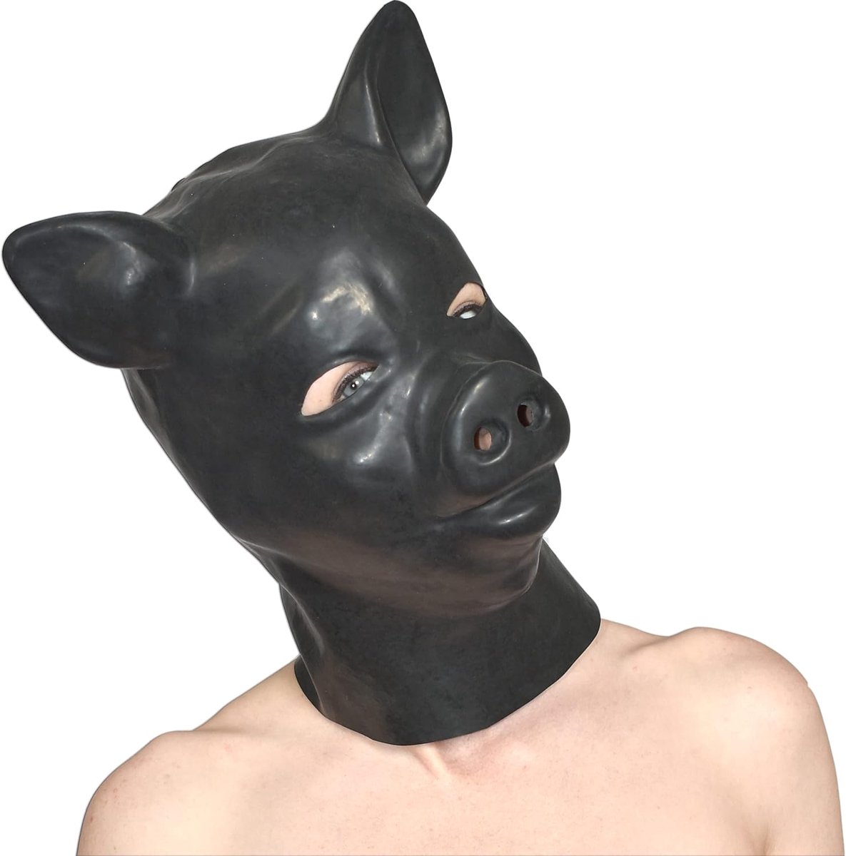 Varkensmasker met snuit – Rubberen kap Tiermaske Petplay