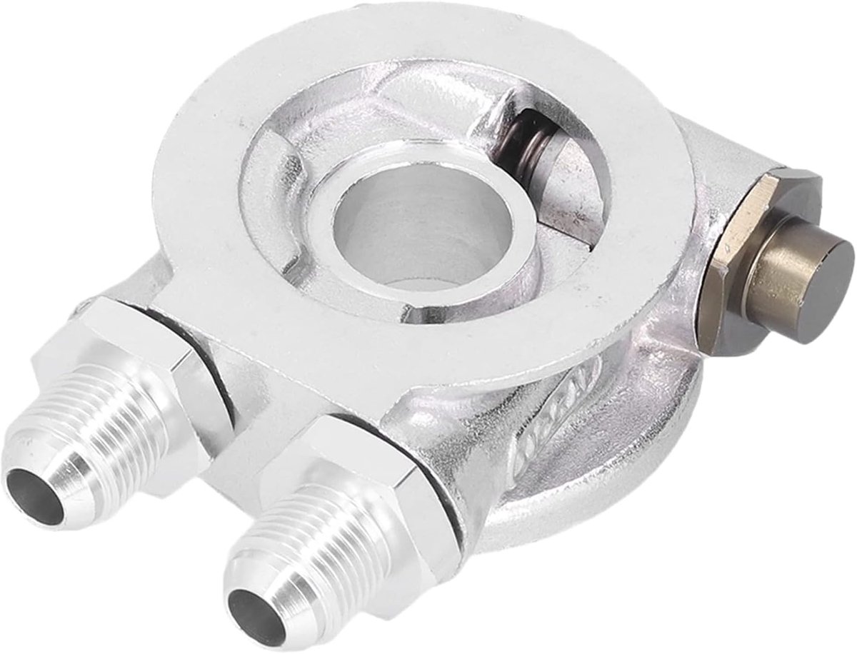 Oliekoeler, sandwichplaat, set, thermostaatadapter, 34 inch, 16-UNF AN10, aansluiting M18 x 1,5 mm, universeel voor auto