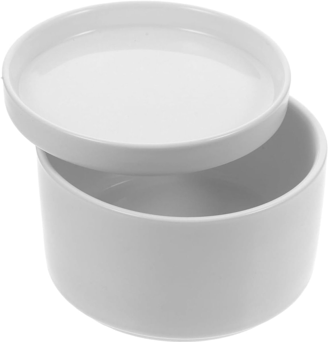 Keramische met deksel theedoos koffieblik mueslischaal dessertkom voorraaddoos kruidendoos wit koekjes thee snoep snack gebak container salade fruit dessert serveerschaal