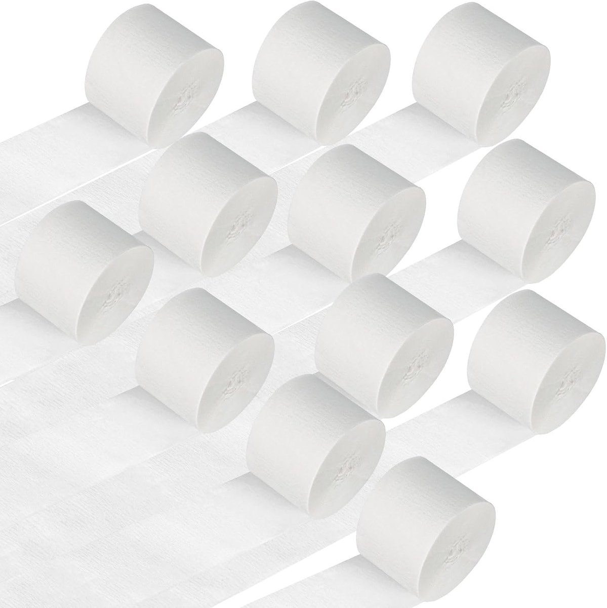 Crêpepapier, Wit, 4,5 cm x 25 m, Voor Bloemist, Knutselen, Bruiloft, Verjaardag, Feestdecoratie