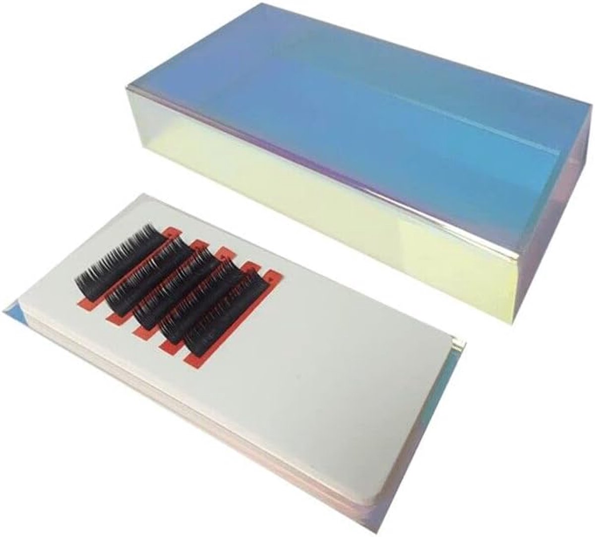 Zalati Fake Wimpers Opbergdoos Acryl Wimper Verlenghouder Case voor Make-up Display Enten Container met Deksel - Kleurrijk