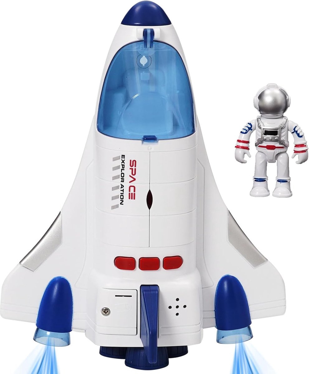 Shuttle raket speelgoed voor kinderen, ruimtespeelgoed ruimteschip, wetenschap leerspeelgoed astronauten figuren, verjaardagsgeschenk voor kinderen (WY893A)
